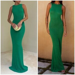 Runaway The Label Adriana Maxi Dress Green Size Small new